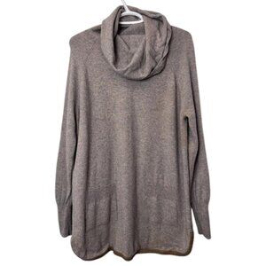 Repeat Silver Edition cowl neck mini sweater dress grey women's size M